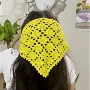 Handmade Crochet Bandana Headband Headscarf